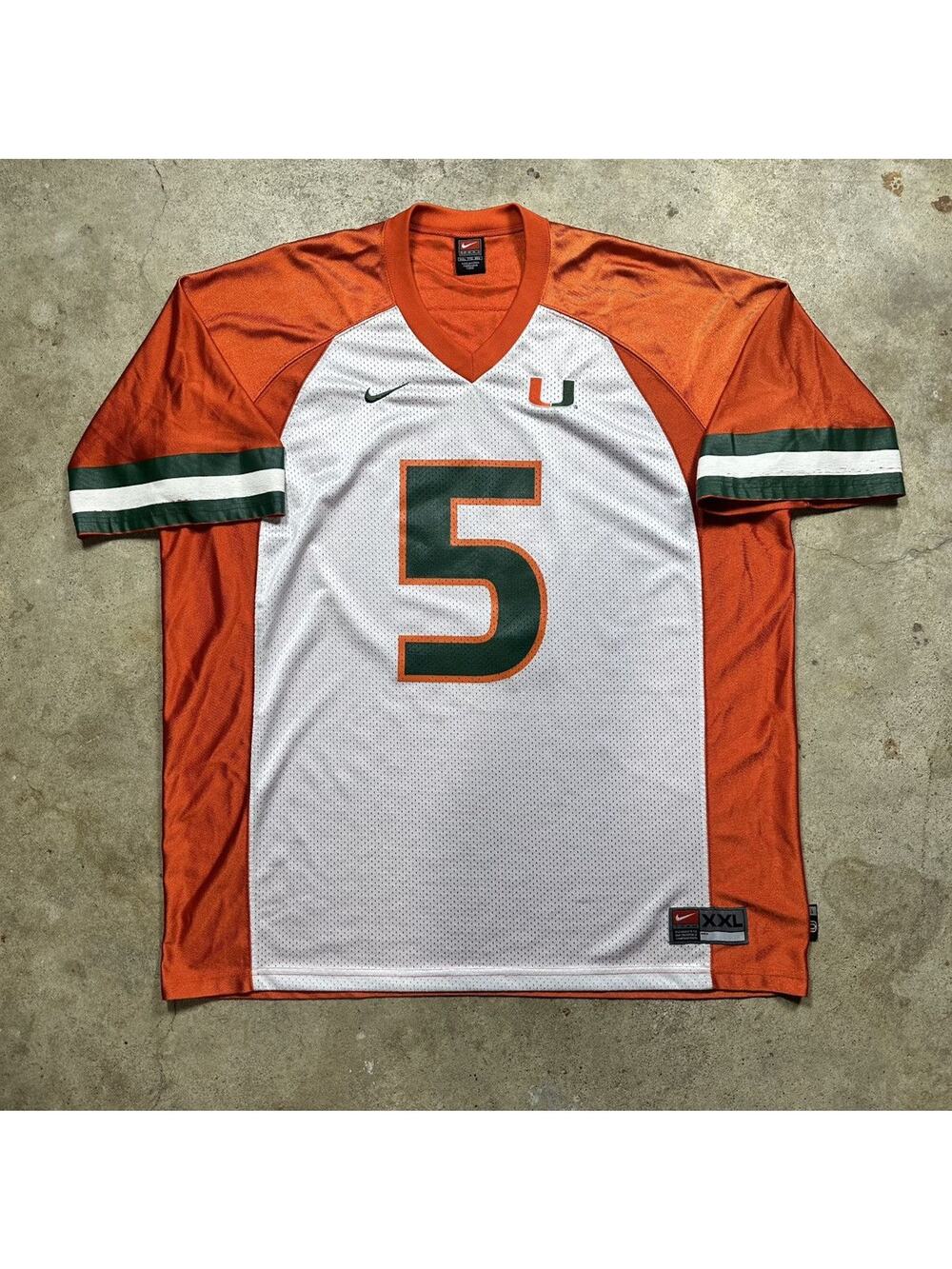 VTG Y2K Nike University of Miami Hurricanes Football Jersey Size 2XL